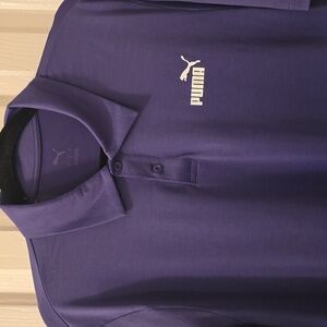 PUMA SIGNATURE BRAND MEN'S PERIWINKLE BLUE POLO ATHLETIC SHIRT SIZE LARGE